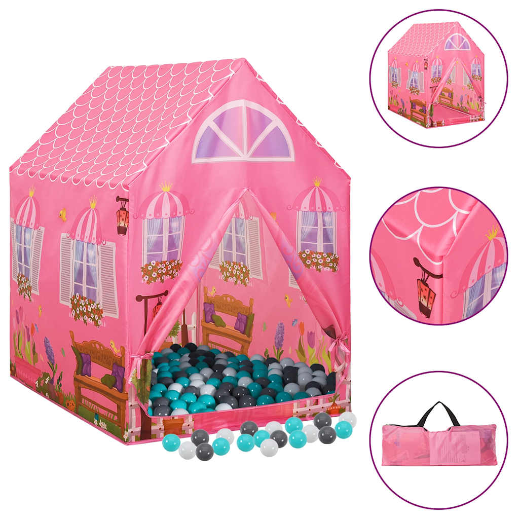 children's play tent, 250 balls, pink, 69x94x104 cm