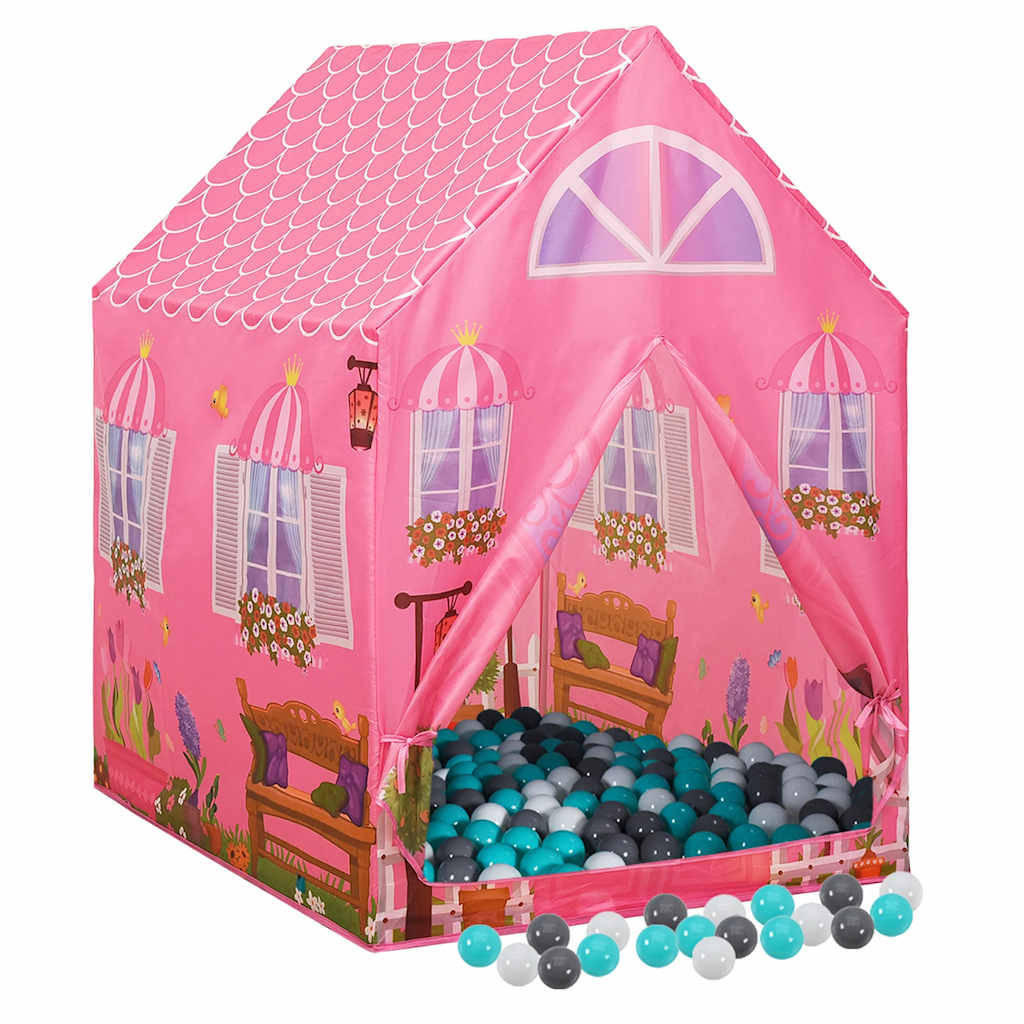 children's play tent, 250 balls, pink, 69x94x104 cm