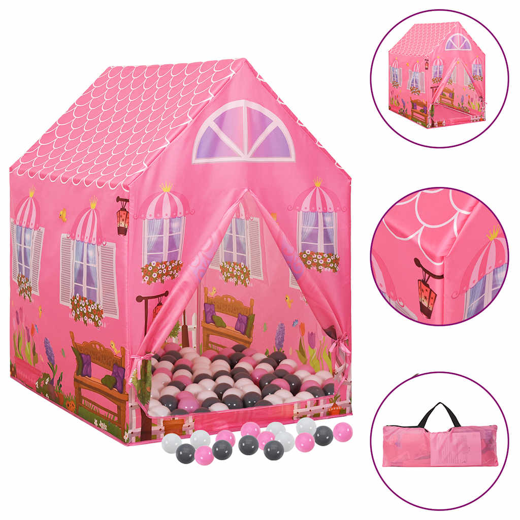 children's play tent, 250 balls, pink, 69x94x104 cm