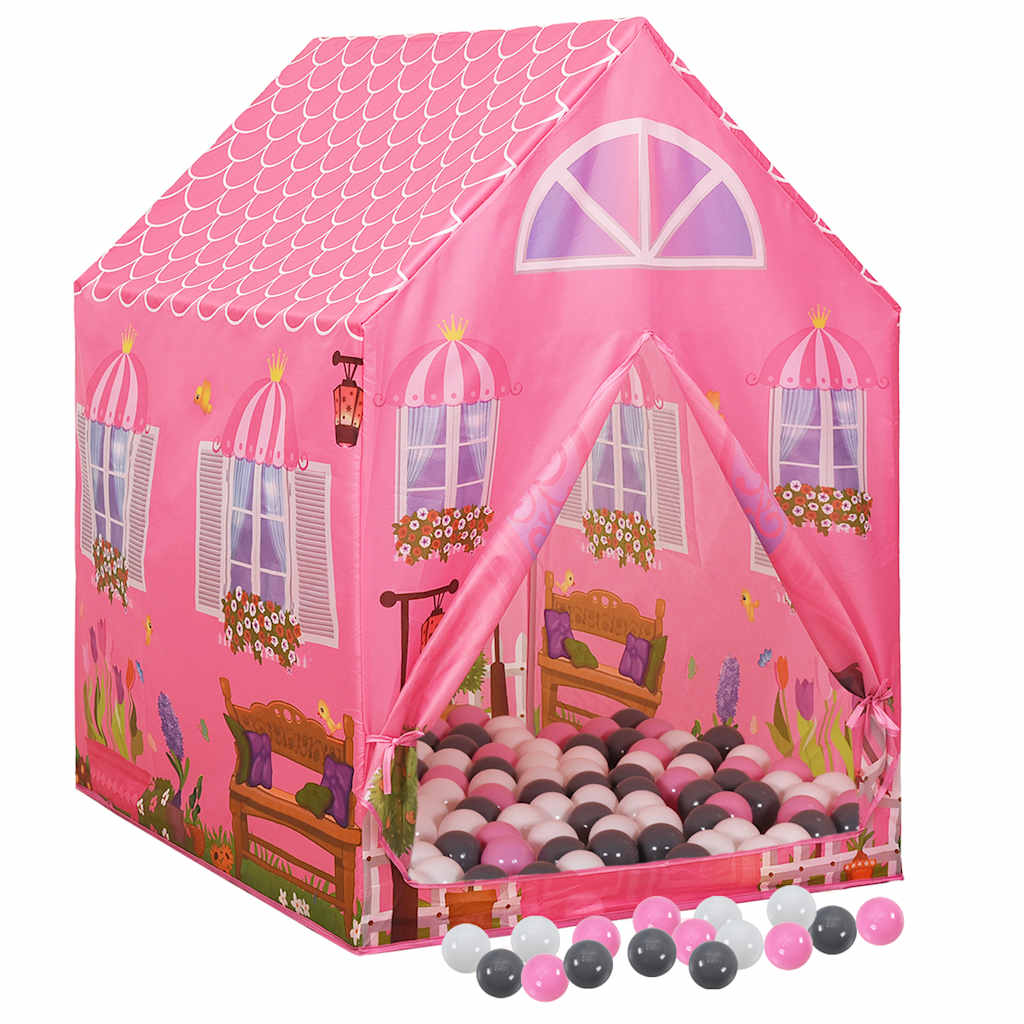 children's play tent, 250 balls, pink, 69x94x104 cm