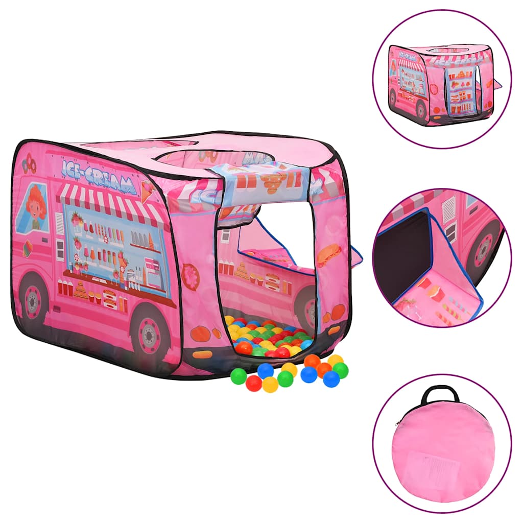 children's play tent, with 250 balls, pink, 70x112x70 cm