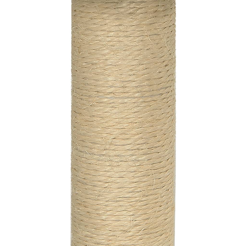 Cat house with sisal rope and scratching post, cream, 74 cm