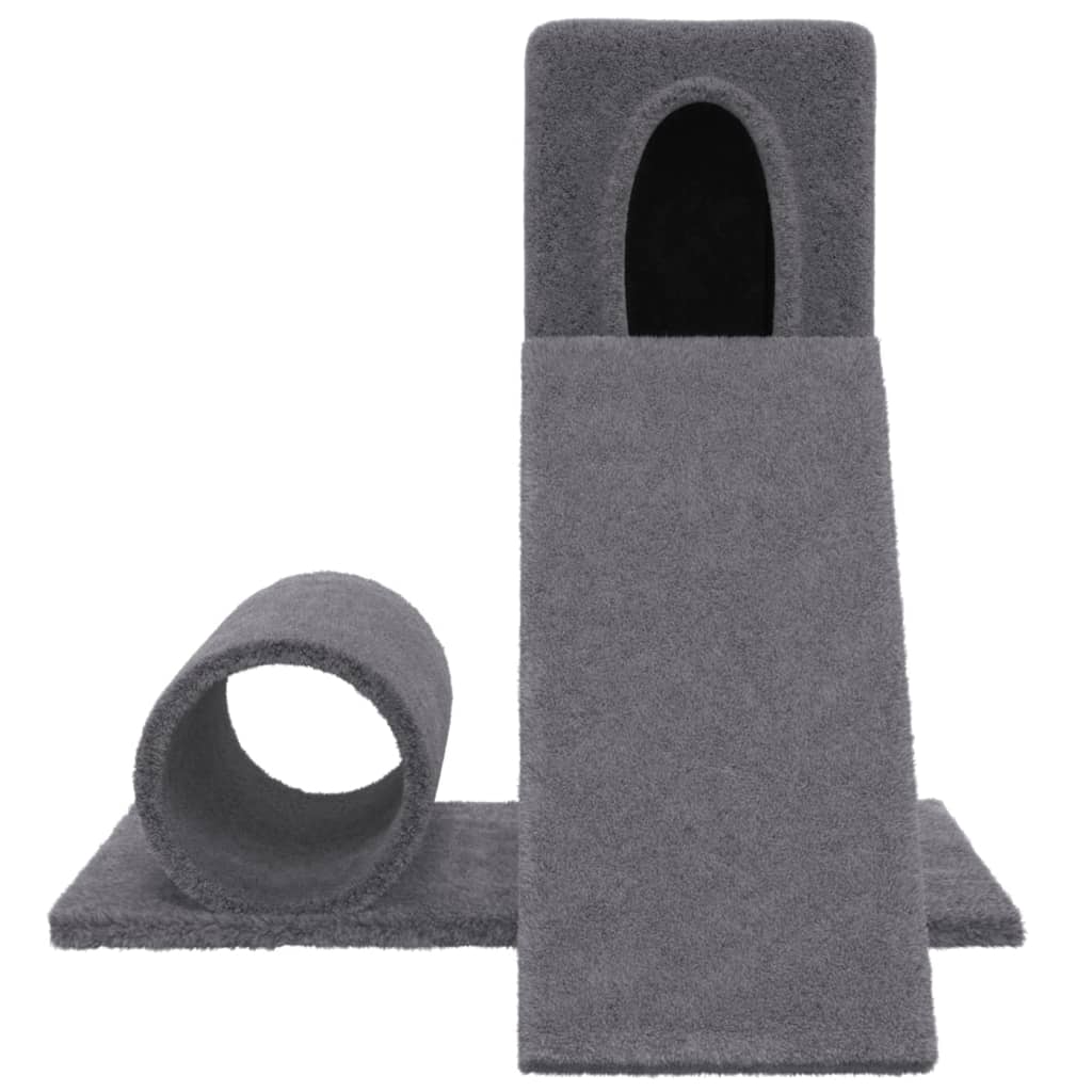 Cat house with sisal rope and scratching post, dark grey, 59 cm