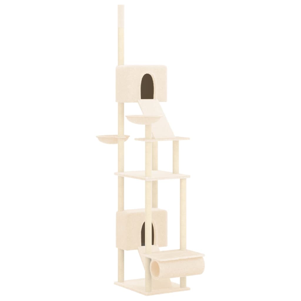 Floor-to-ceiling cat scratching post, cream, 277 - 303 cm