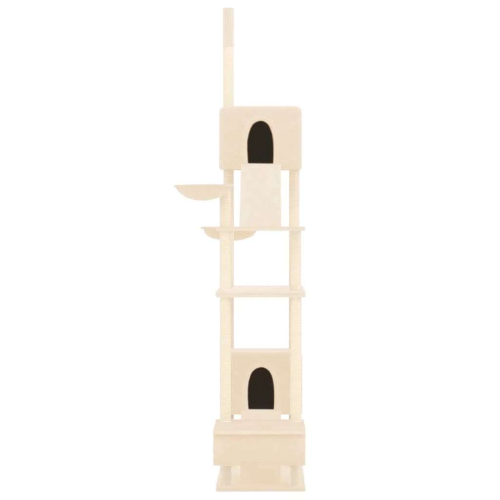 Floor-to-ceiling cat scratching post, cream, 277 - 303 cm