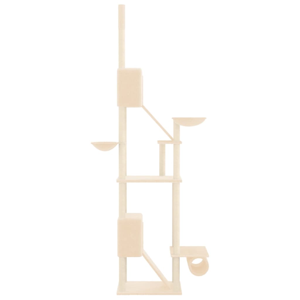 Floor-to-ceiling cat scratching post, cream, 277 - 303 cm