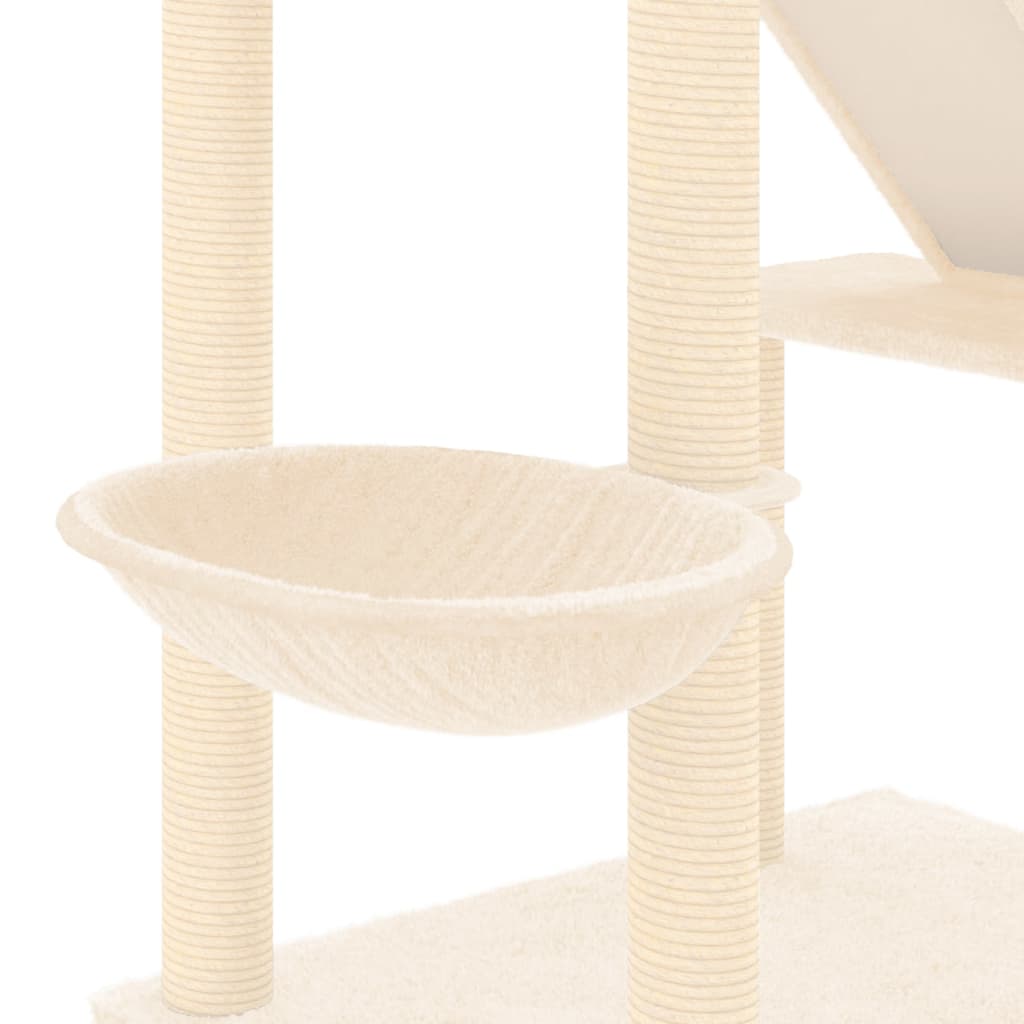 Floor-to-ceiling cat scratching post, cream, 277 - 303 cm