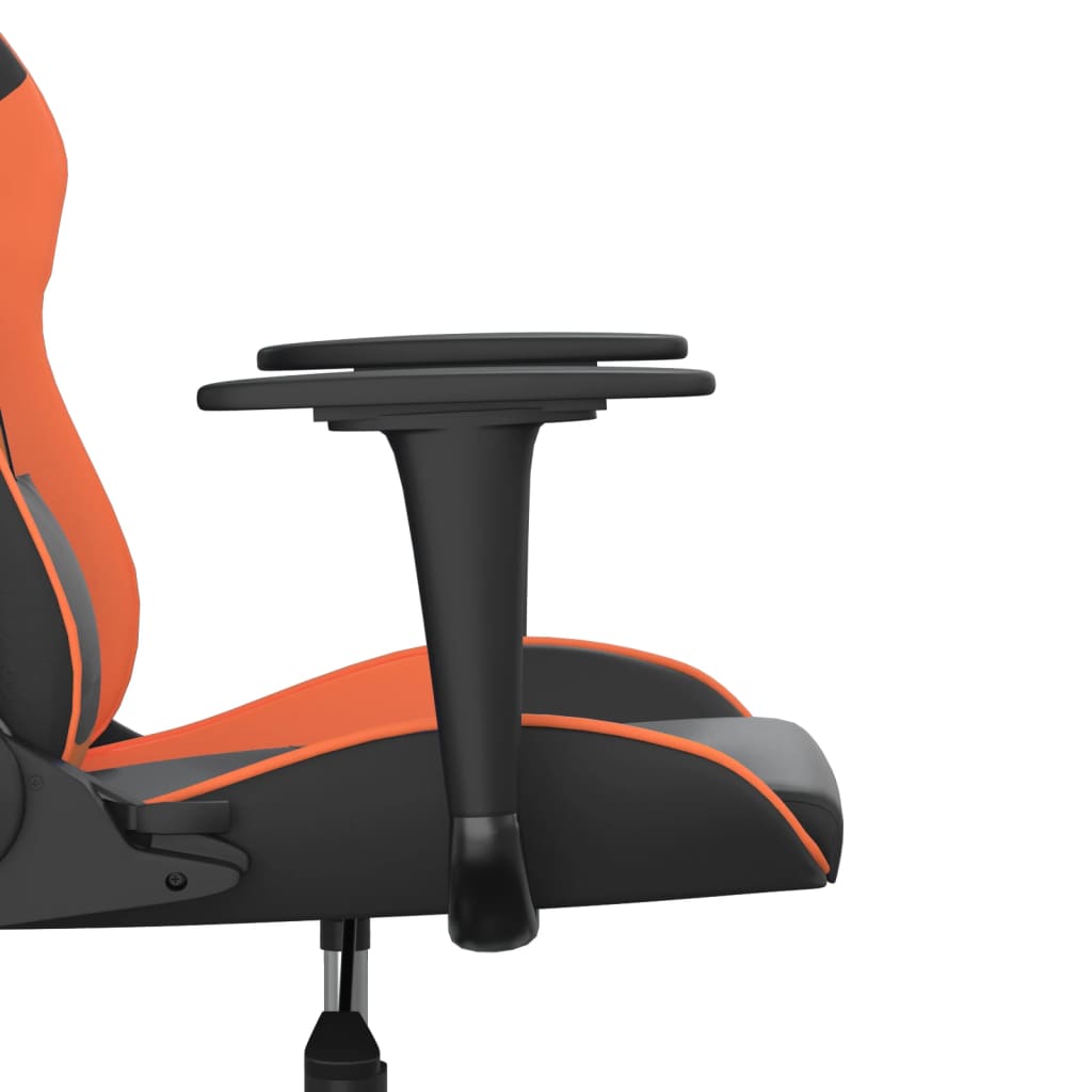 gaming chair with massage, black and orange, faux leather