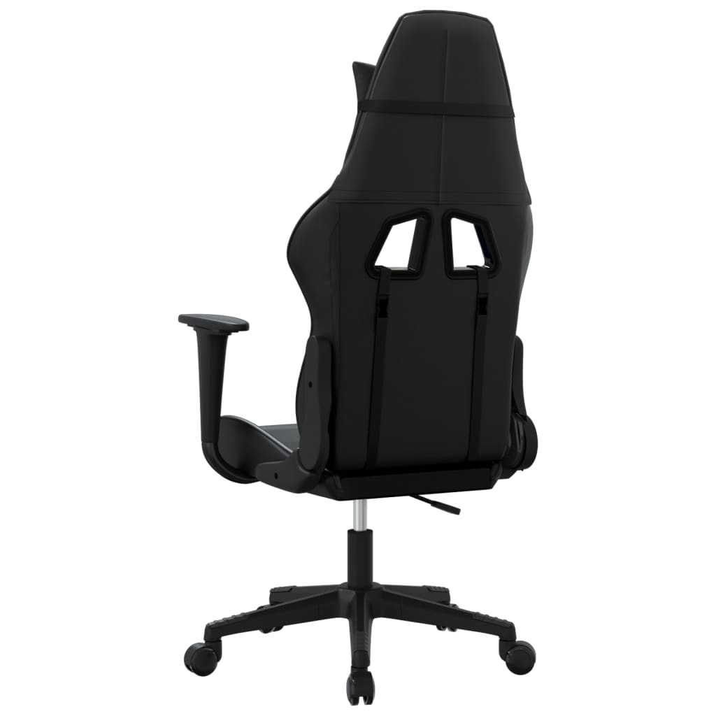 gaming chair with massage, black, faux leather