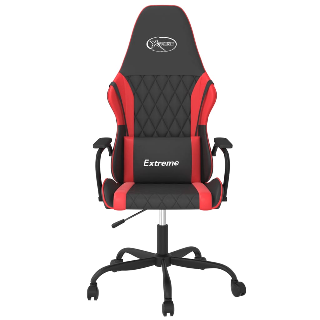 gaming chair with massage, black and red, faux leather