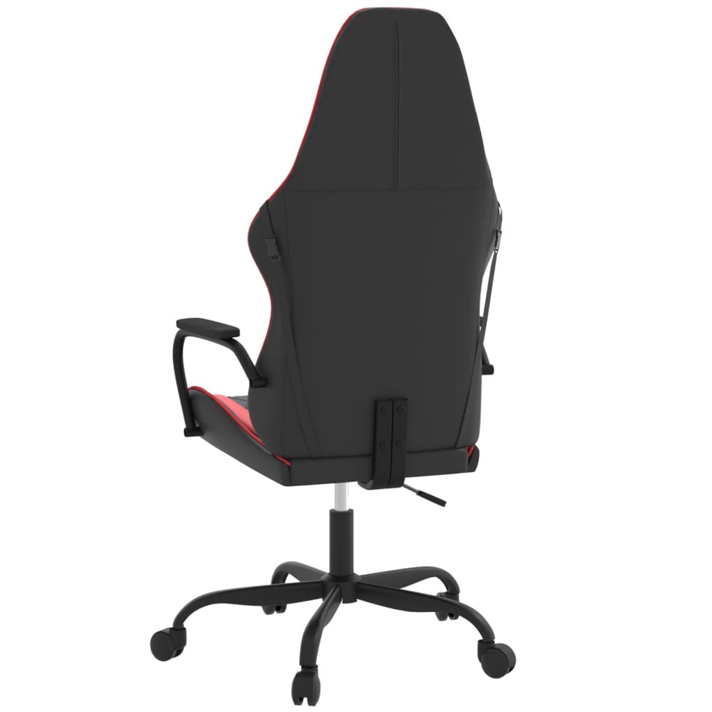 gaming chair with massage, black and red, faux leather