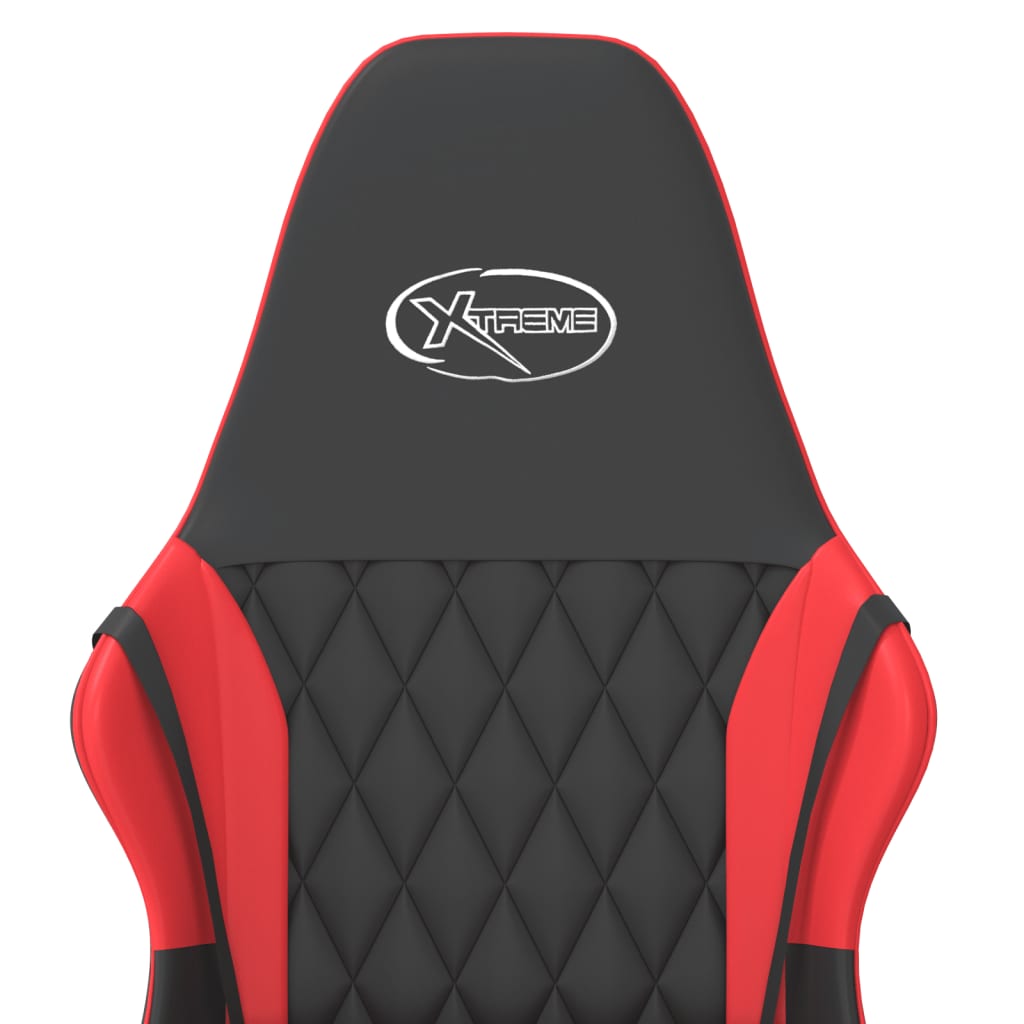 gaming chair with massage, black and red, faux leather