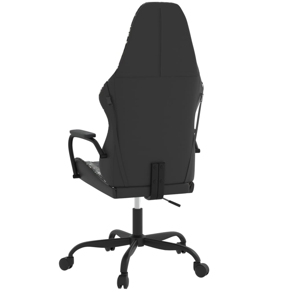 gaming chair with massage, black and camouflage, faux leather