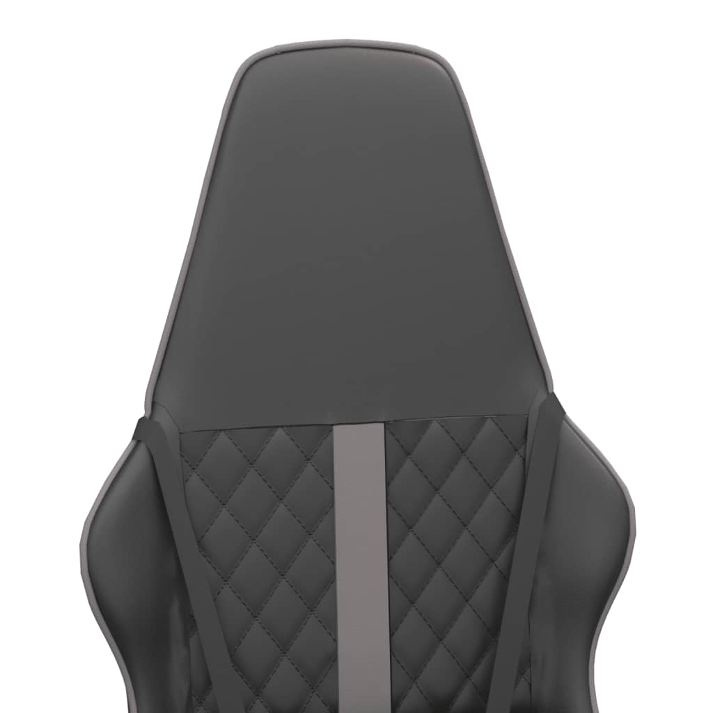 gaming chair with massage, gray and black, faux leather