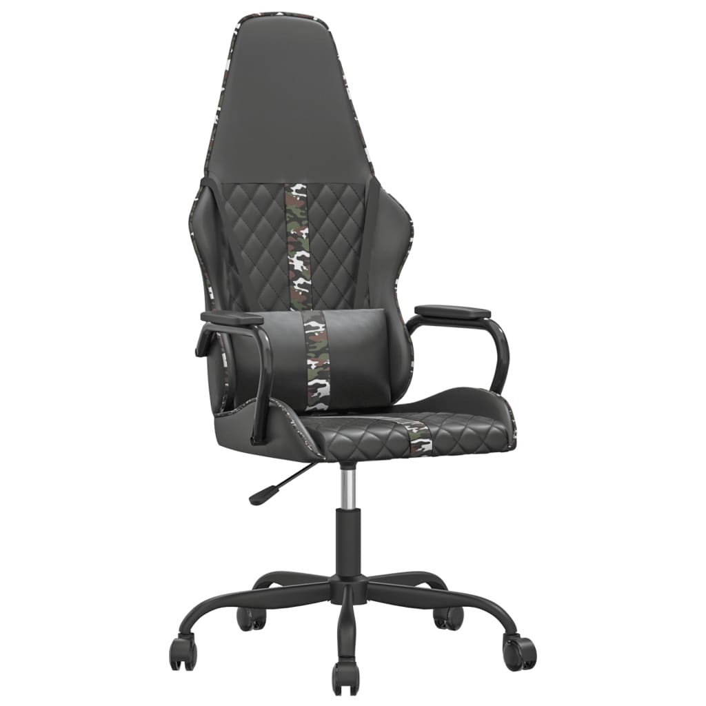 gaming chair with massage, camouflage and black, faux leather