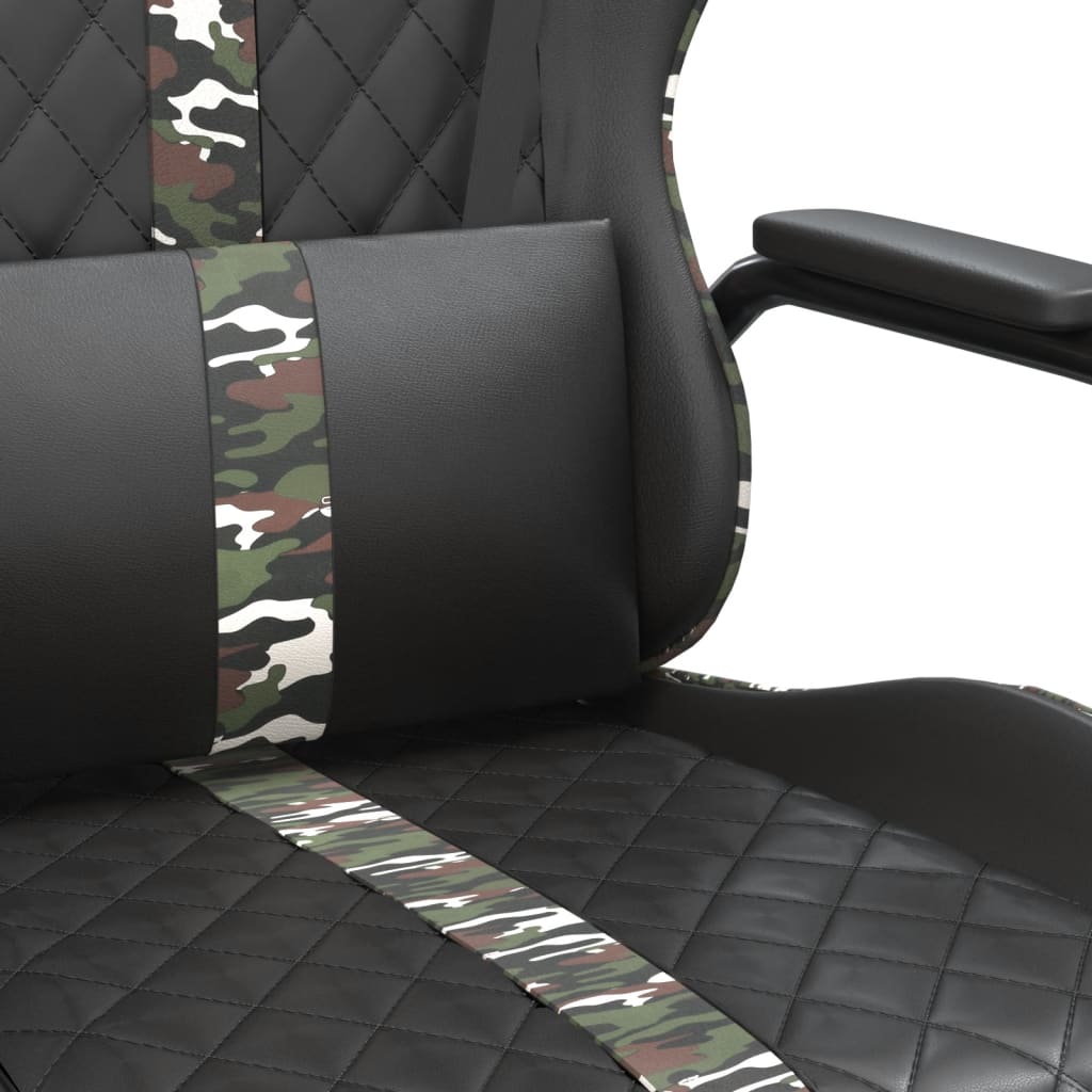 gaming chair with massage, camouflage and black, faux leather