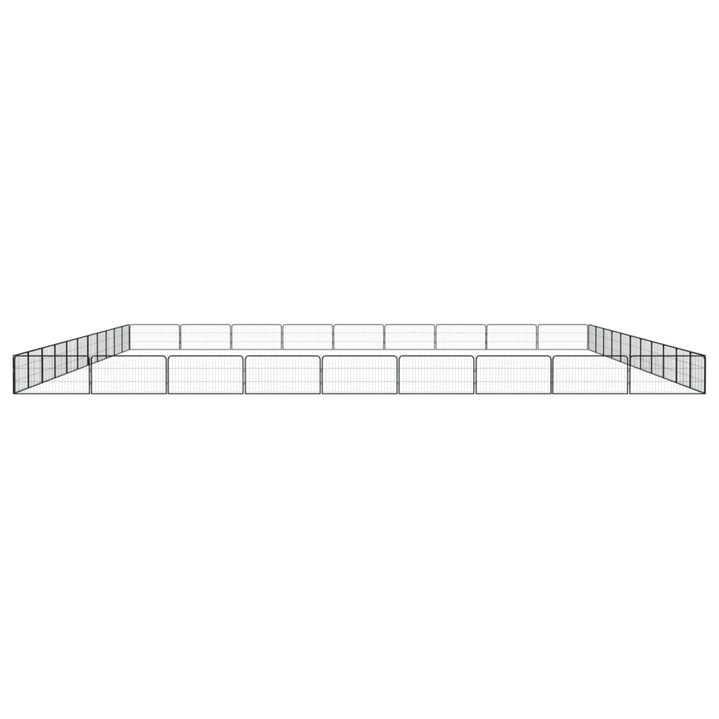 40-panel dog playpen black 100x50 cm powder-coated steel