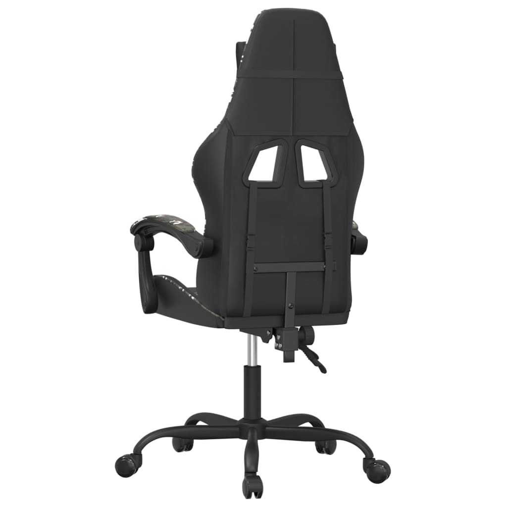 swivel gaming chair, black and camouflage, faux leather