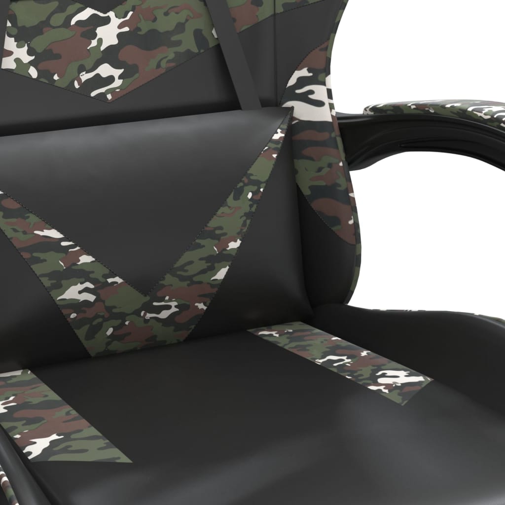 swivel gaming chair, black and camouflage, faux leather