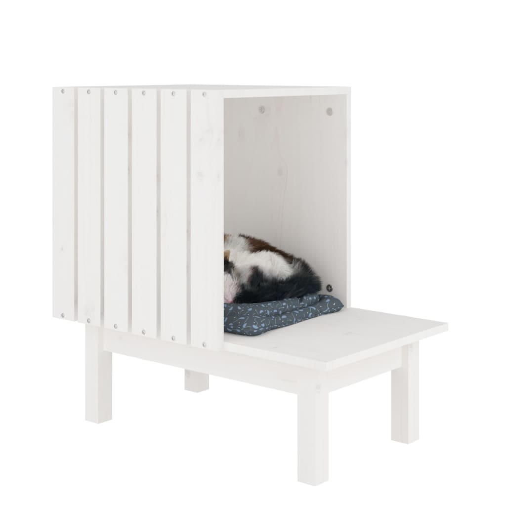 cat house white 60x36x60 cm sturdy pine wood