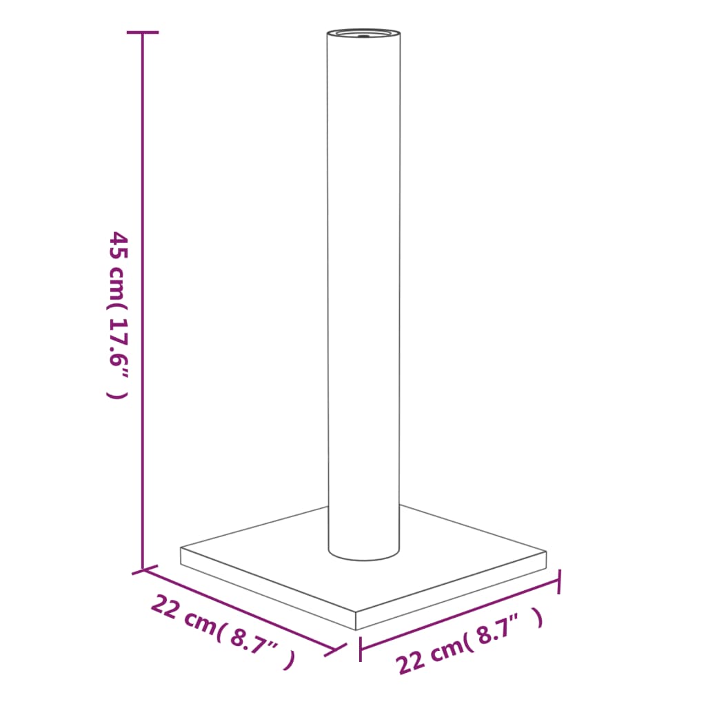 cat scratching post, cream, 22 x 22 x 45 cm