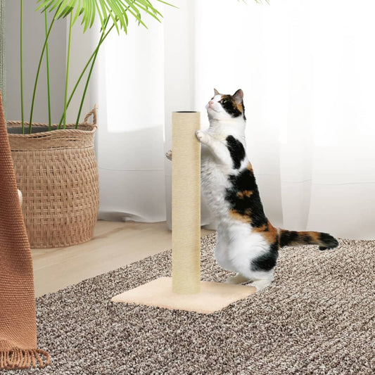 cat scratching post, cream, 22 x 22 x 45 cm