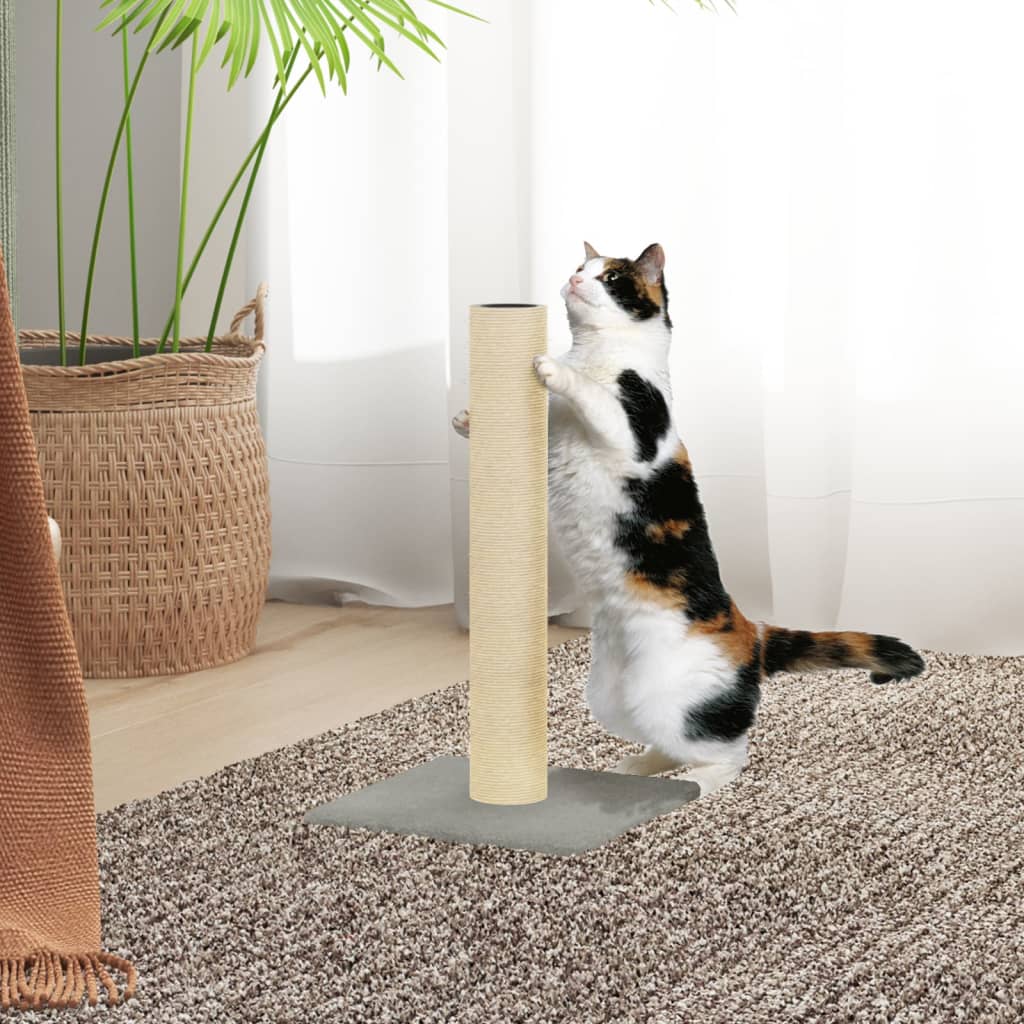 cat scratching post, light grey, 22 x 22 x 45 cm