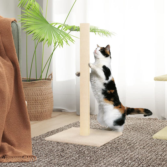 cat scratching post, cream, 35 x 35 x 70 cm