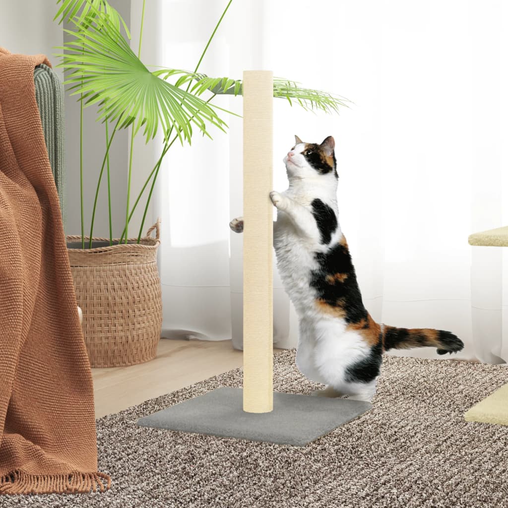 Cat scratching post, light grey, 35 x 35 x 70 cm