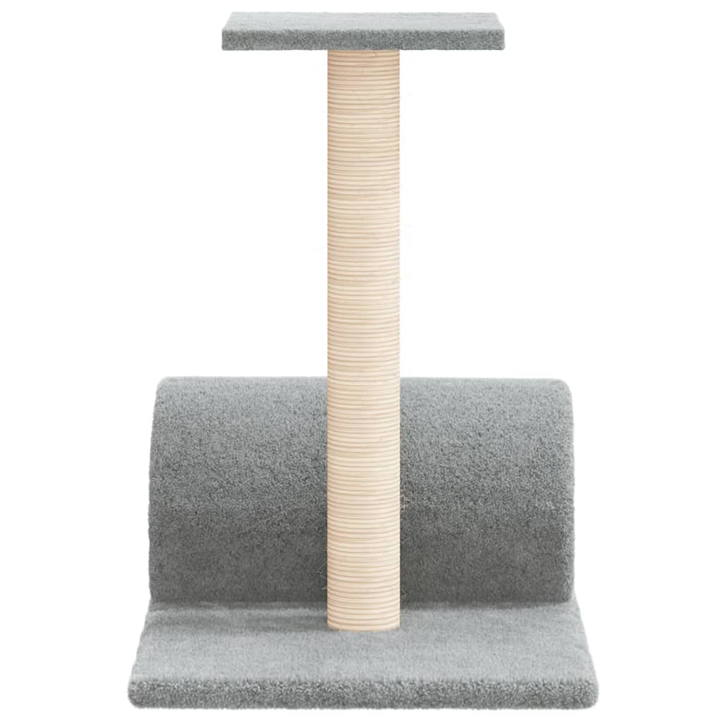 Cat scratching post with tunnel, light grey, 60 x 34.5 x 50 cm