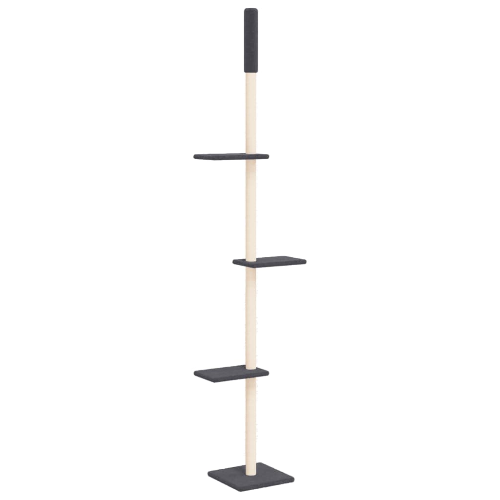 Floor-to-ceiling cat scratching post, dark gray, 267.5–297.5 cm