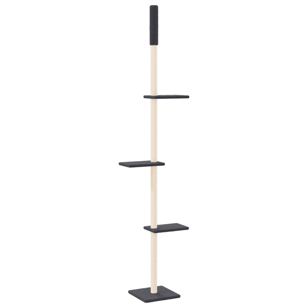 Floor-to-ceiling cat scratching post, dark gray, 267.5–297.5 cm