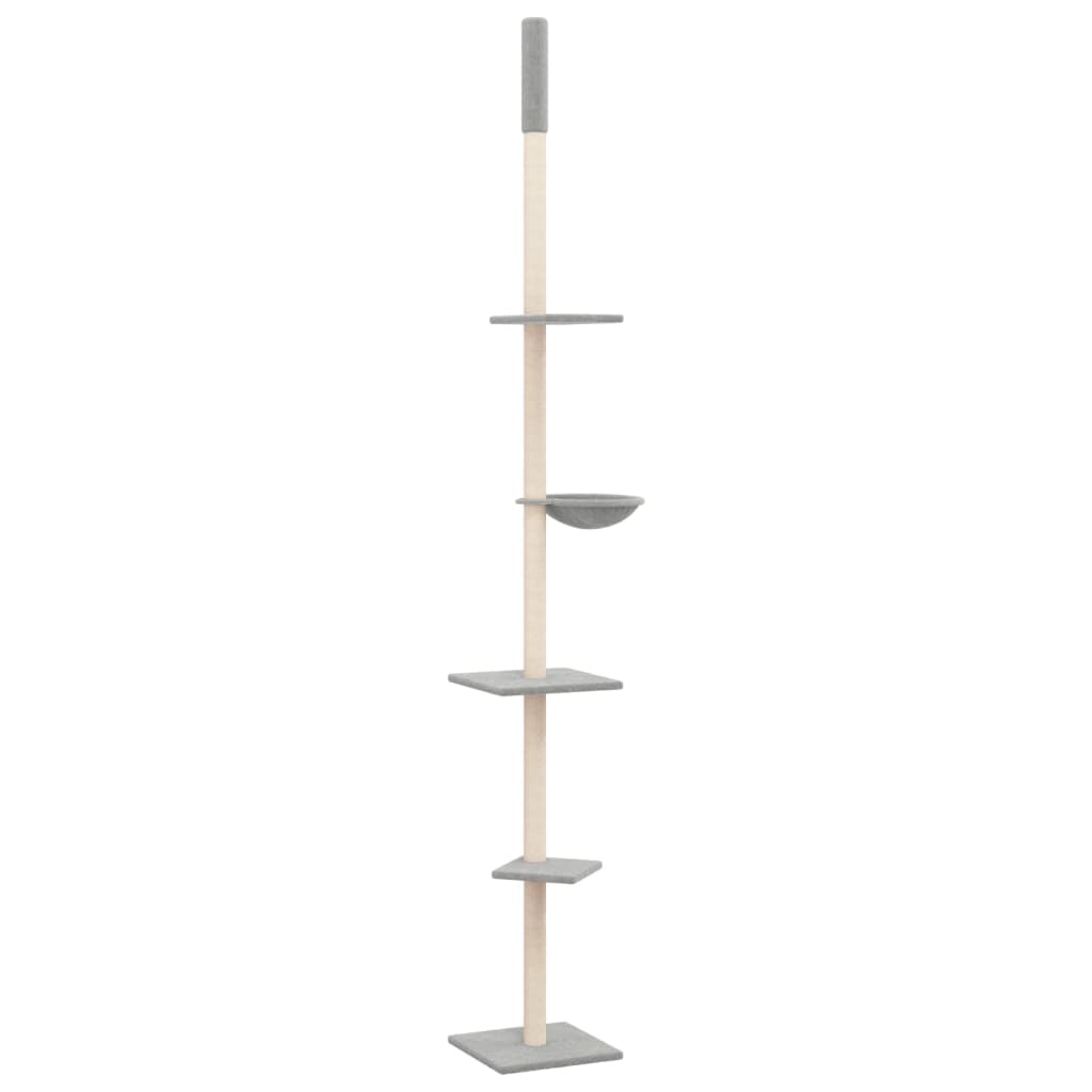 Floor-to-ceiling cat scratching post, light gray, 263.5 - 289.5 cm