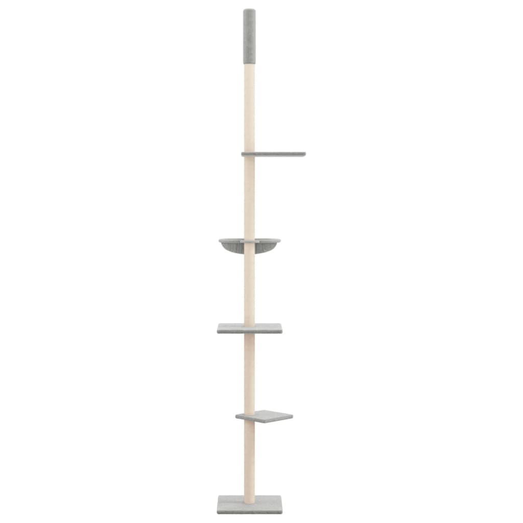 Floor-to-ceiling cat scratching post, light gray, 263.5 - 289.5 cm