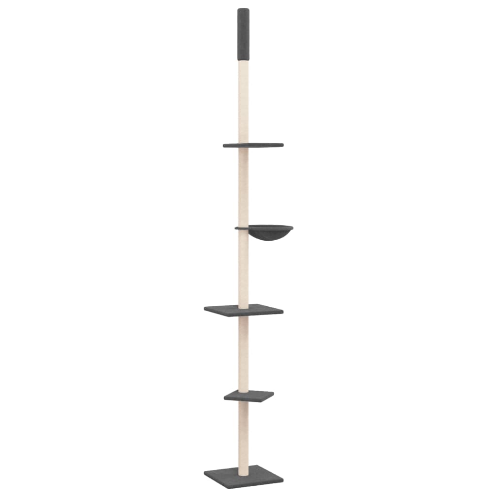 Floor-to-ceiling cat scratching post, dark gray, 263.5–289.5 cm