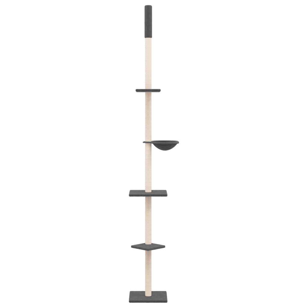 Floor-to-ceiling cat scratching post, dark gray, 263.5–289.5 cm