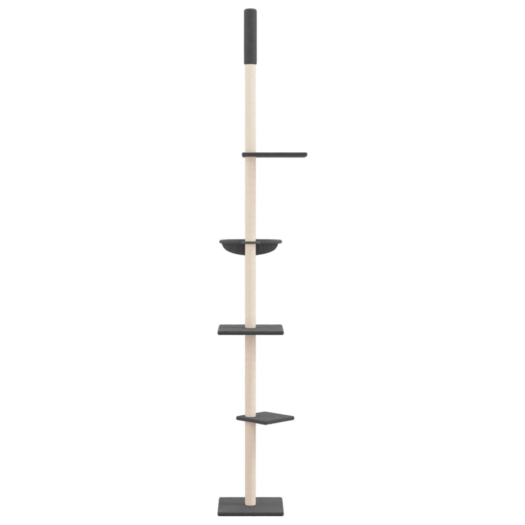 Floor-to-ceiling cat scratching post, dark gray, 263.5–289.5 cm