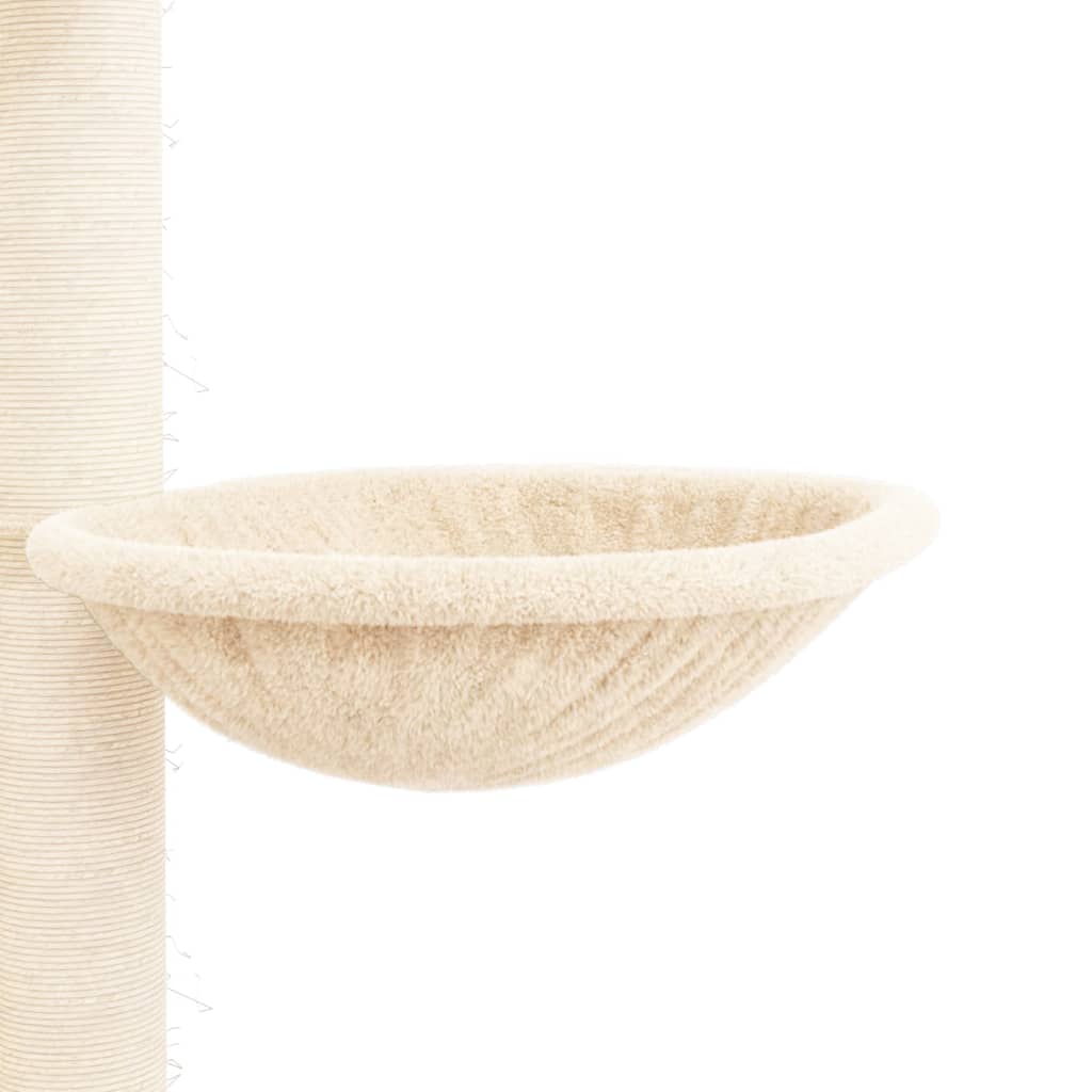 Floor-to-ceiling cat scratching post, cream, 258.5–284.5 cm