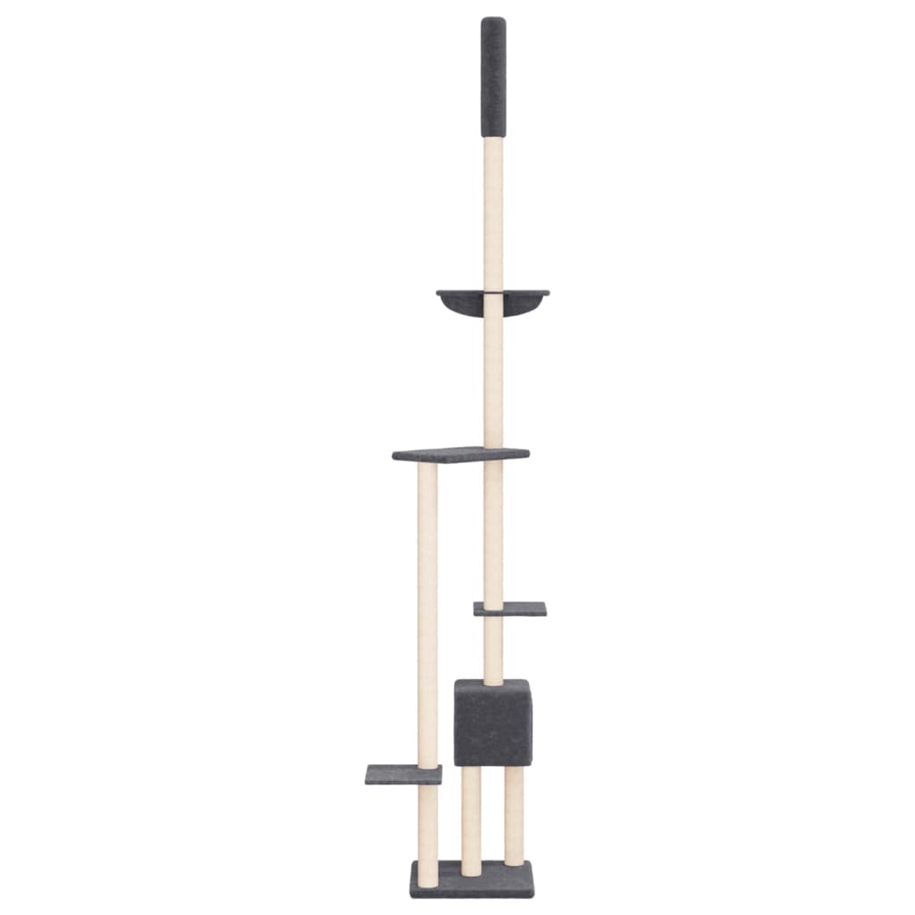 Floor-to-ceiling cat scratching post, dark gray, 258.5–284.5 cm