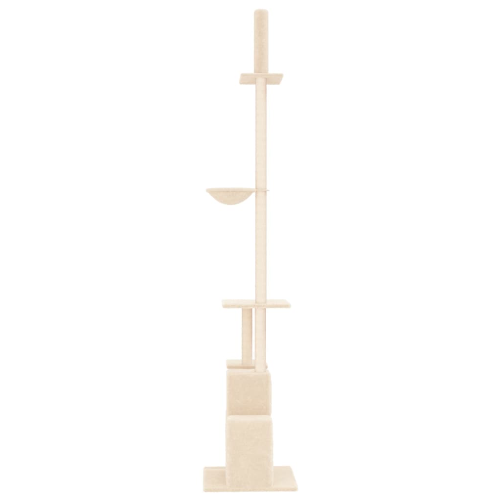 Floor-to-ceiling cat scratching post, cream, 250.5 - 276.5 cm