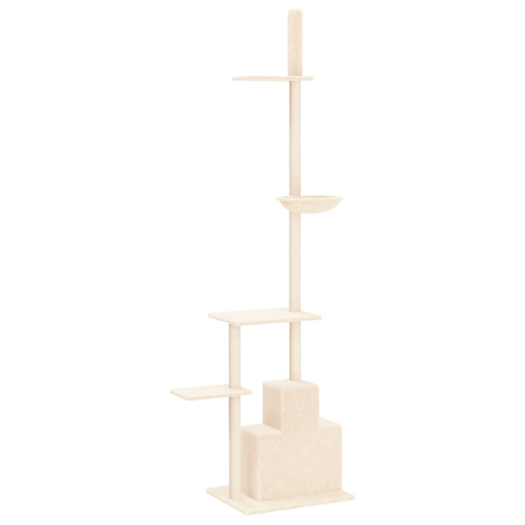 Floor-to-ceiling cat scratching post, cream, 250.5 - 276.5 cm