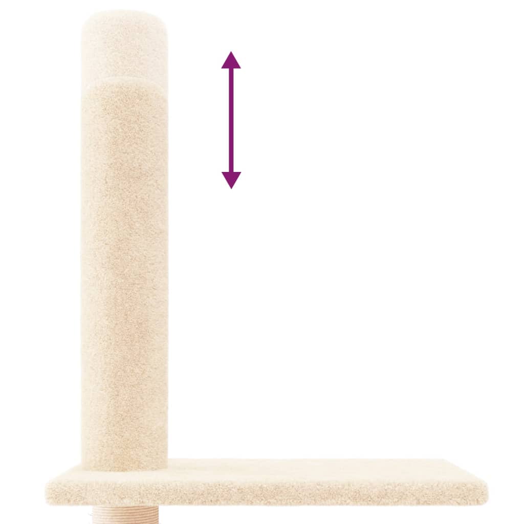 Floor-to-ceiling cat scratching post, cream, 250.5 - 276.5 cm