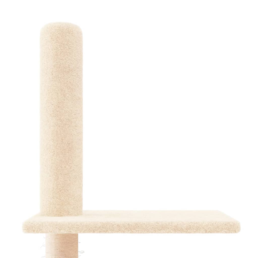 Floor-to-ceiling cat scratching post, cream, 250.5 - 276.5 cm