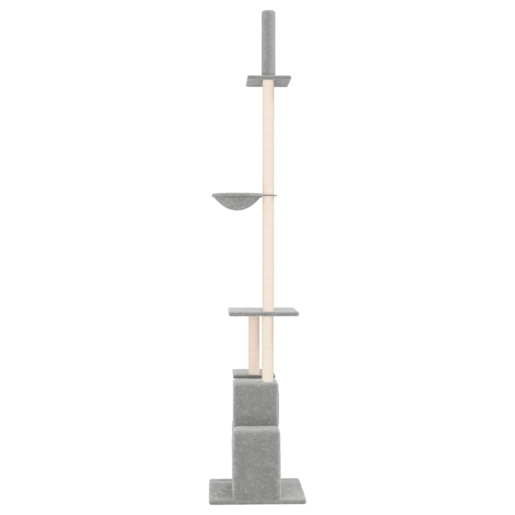 Floor-to-ceiling cat scratching post, light gray, 250.5 - 276.5 cm