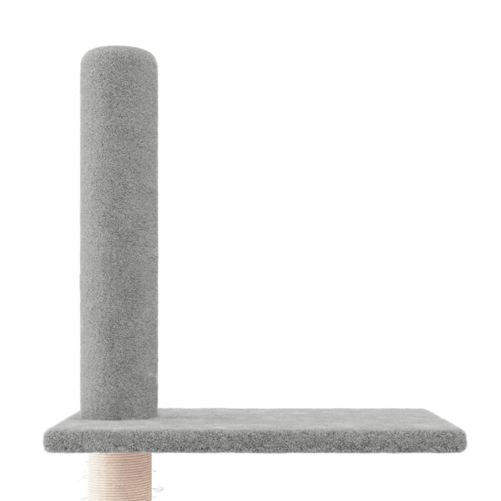 Floor-to-ceiling cat scratching post, light gray, 250.5 - 276.5 cm