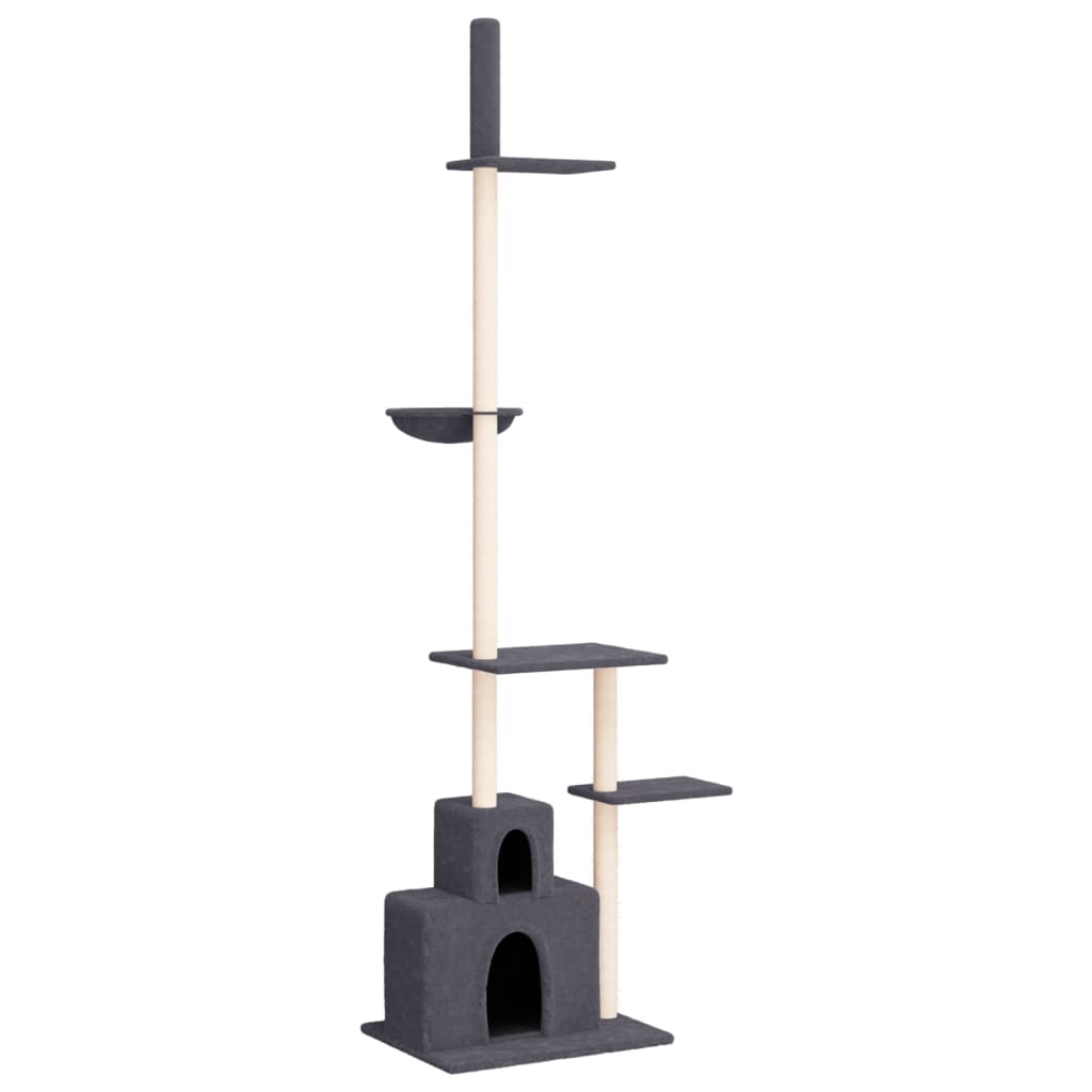 Floor-to-ceiling cat scratching post, dark gray, 250.5–276.5 cm