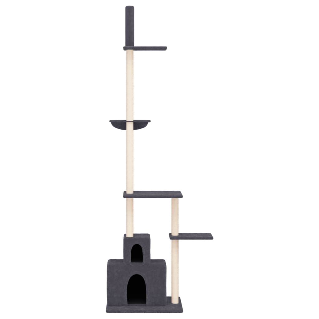 Floor-to-ceiling cat scratching post, dark gray, 250.5–276.5 cm