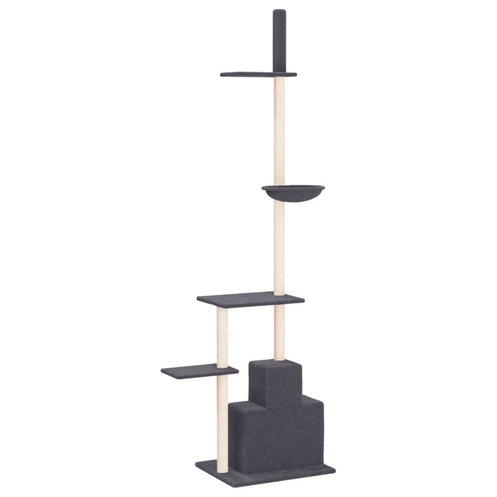 Floor-to-ceiling cat scratching post, dark gray, 250.5–276.5 cm