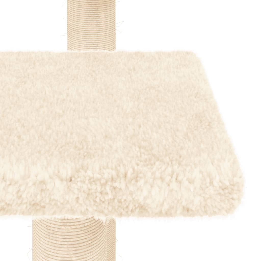 Cat scratching post with platforms, cream, 98.5 cm