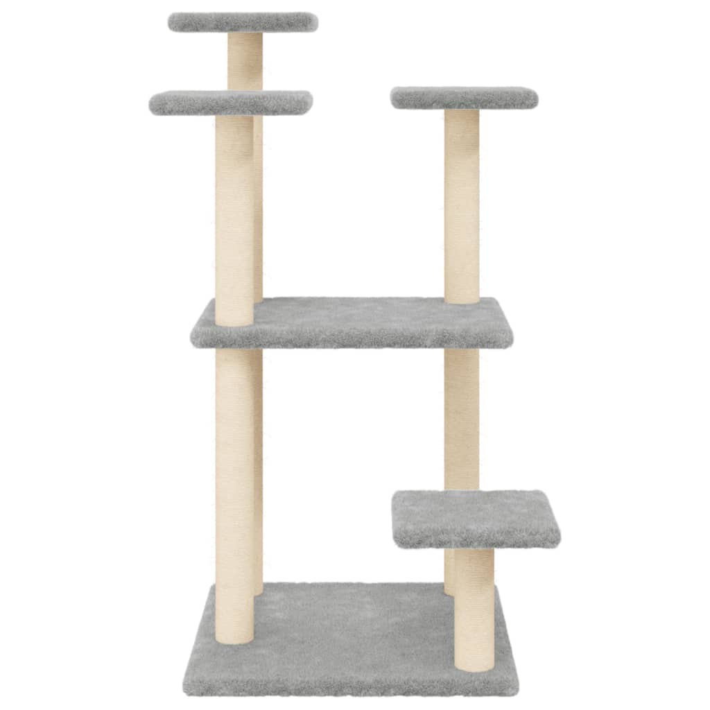 Cat scratching post with platforms, light grey, 98.5 cm